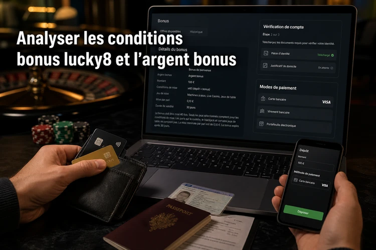 Analyser les conditions bonus lucky8 et l'argent bonus