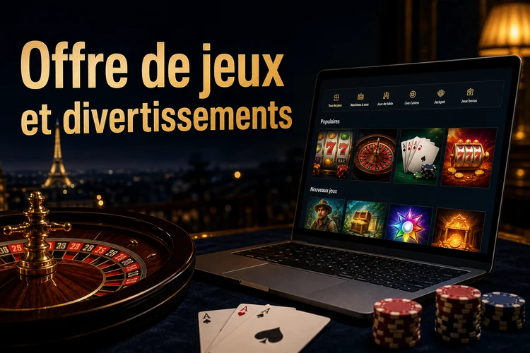 Offre de jeux et divertissements sur la plateforme